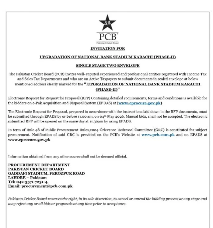 پی سی بی کا بڑے تعمیراتی منصوبوں کا اعلان، نیشنل کرکٹ اکیڈمی اور اسٹیڈیمز کی اپ گریڈیشن کا فیصلہ