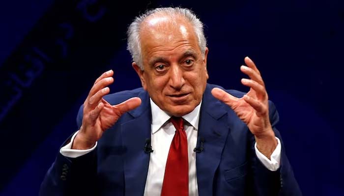 Former US envoy for peace in Afghanistan Zalmay Khalilzad speaks during a debate at Tolo TV channel in Kabul, Afghanistan April 28, 2019. — Reuters