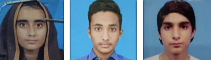دائیں سے بائیں - زین حسن اکبری، قمبر عباس، سعدیہ