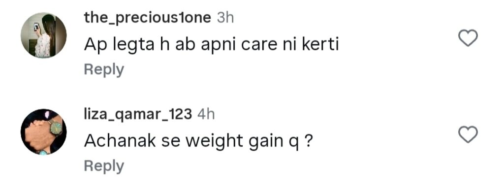 Komal Aziz’s Sudden Weight Gain Gets Public Attention